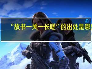 “故书一关一长嗟”的出处是哪里