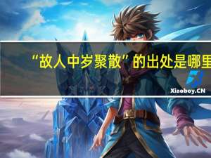“故人中岁聚散”的出处是哪里