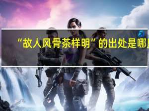 “故人风骨茶样明”的出处是哪里