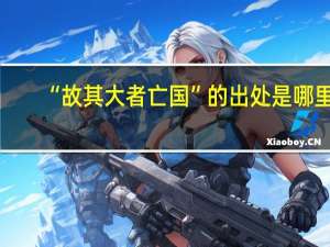 “故其大者亡国”的出处是哪里