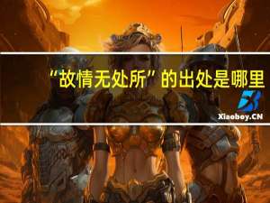 “故情无处所”的出处是哪里