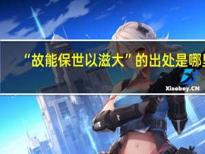 “故能保世以滋大”的出处是哪里