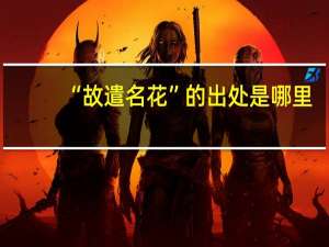 “故遣名花”的出处是哪里