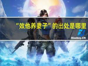 “效他养妻子”的出处是哪里