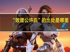 “效庞公许氏”的出处是哪里