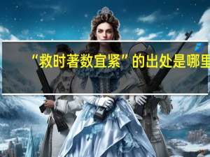 “救时著数宜紧”的出处是哪里