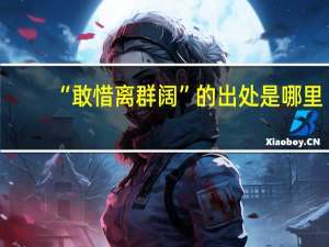 “敢惜离群阔”的出处是哪里