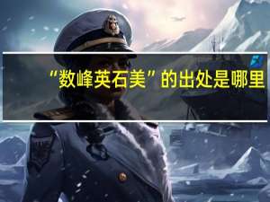 “数峰英石美”的出处是哪里