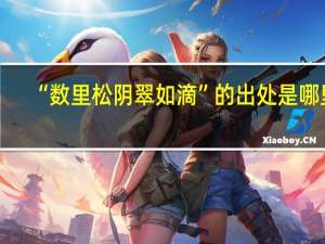 “数里松阴翠如滴”的出处是哪里