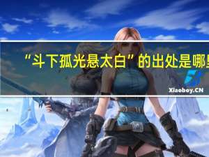 “斗下孤光悬太白”的出处是哪里