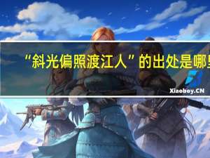 “斜光偏照渡江人”的出处是哪里