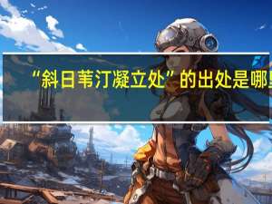 “斜日苇汀凝立处”的出处是哪里