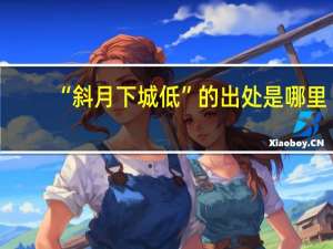 “斜月下城低”的出处是哪里