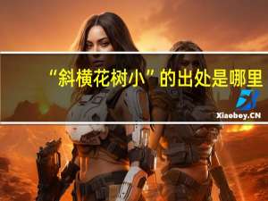 “斜横花树小”的出处是哪里