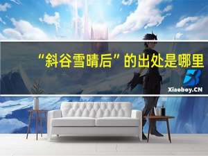 “斜谷雪晴后”的出处是哪里