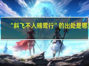 “斜飞不入鵷鹭行”的出处是哪里