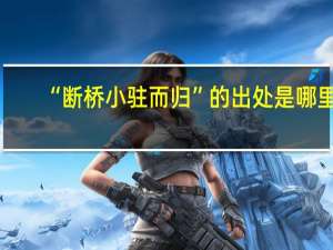 “断桥小驻而归”的出处是哪里