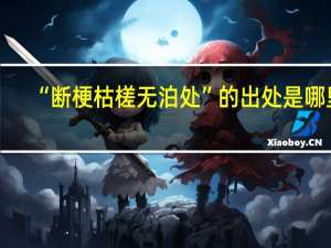 “断梗枯槎无泊处”的出处是哪里