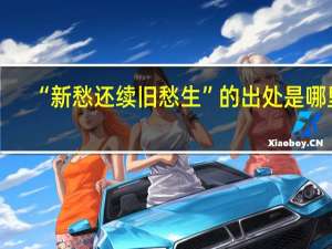 “新愁还续旧愁生”的出处是哪里