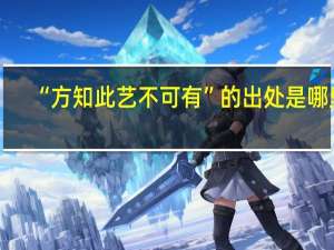 “方知此艺不可有”的出处是哪里