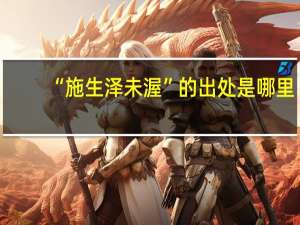 “施生泽未渥”的出处是哪里