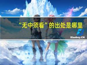 “无中须看”的出处是哪里