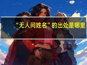 “无人问姓名”的出处是哪里