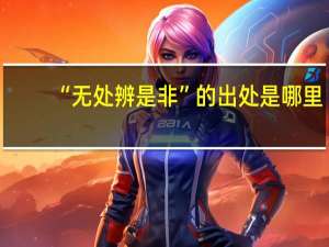 “无处辨是非”的出处是哪里