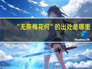 “无奈梅花何”的出处是哪里