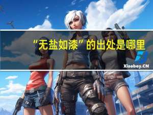 “无盐如漆”的出处是哪里