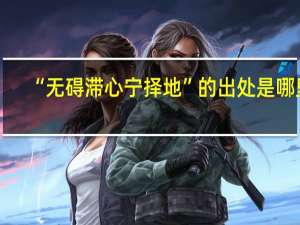 “无碍滞心宁择地”的出处是哪里