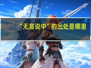 “无言说中”的出处是哪里