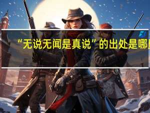 “无说无闻是真说”的出处是哪里