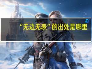 “无边无表”的出处是哪里