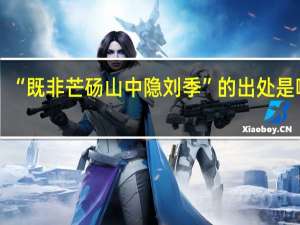 “既非芒砀山中隐刘季”的出处是哪里
