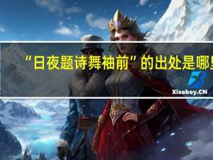 “日夜题诗舞袖前”的出处是哪里