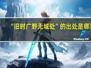 “旧时广野无城处”的出处是哪里