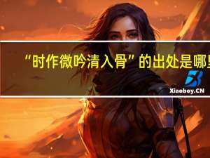 “时作微吟清入骨”的出处是哪里