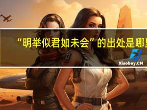 “明举似君如未会”的出处是哪里
