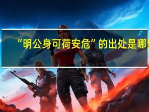 “明公身可荷安危”的出处是哪里