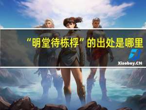 “明堂待栋桴”的出处是哪里