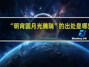 “明宵圆月光腾瑞”的出处是哪里
