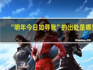 “明年今日如寻我”的出处是哪里