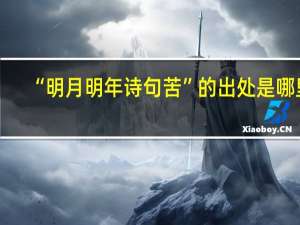 “明月明年诗句苦”的出处是哪里
