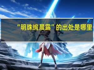 “明珠绚晨露”的出处是哪里