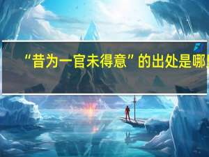 “昔为一官未得意”的出处是哪里