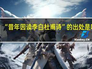 “昔年因读李白杜甫诗”的出处是哪里