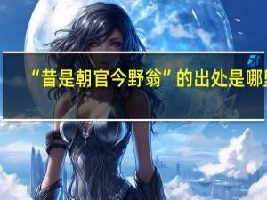 “昔是朝官今野翁”的出处是哪里