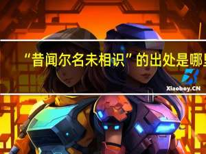 “昔闻尔名未相识”的出处是哪里