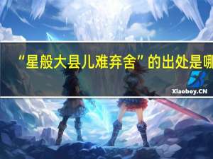 “星般大县儿难弃舍”的出处是哪里